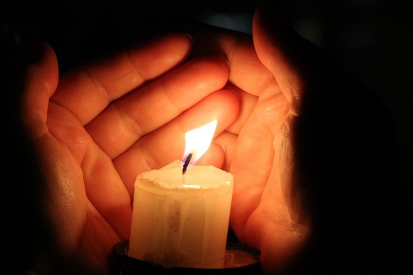 Candle hand Palm